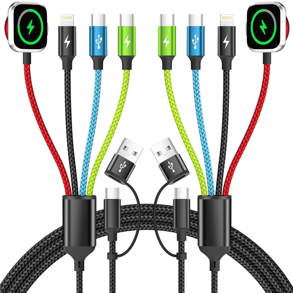Firsting Dual Type-C Port 4 in 2 Multi Charging Cable for iWatch, T...