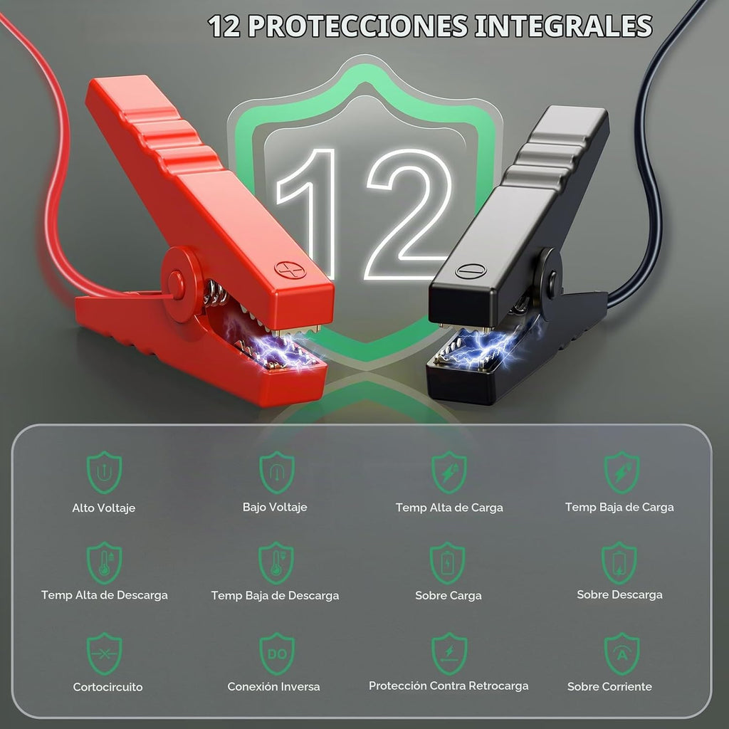 Arrancador de batería de automóvil de 6000 A, batería de 20000 mAh...