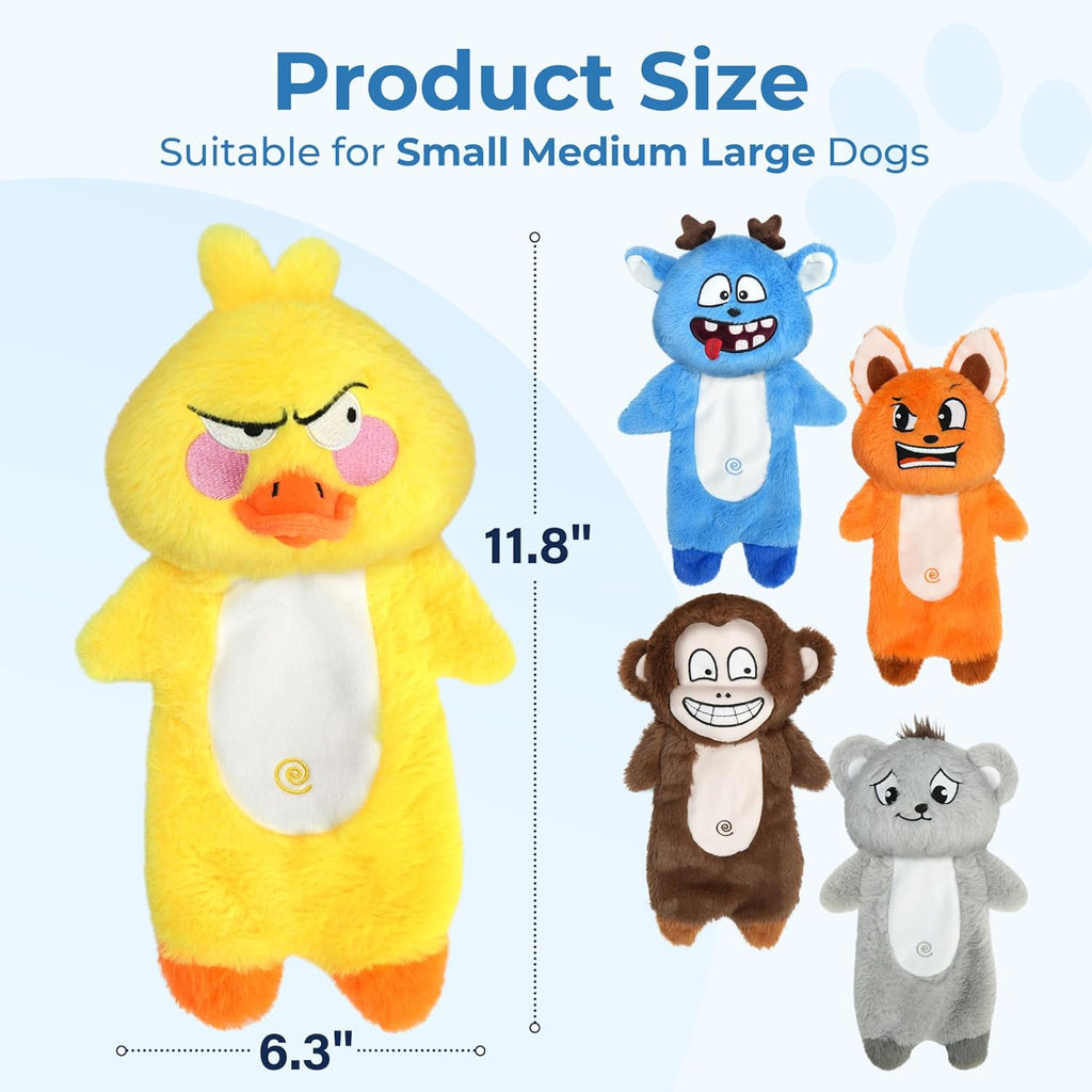 Prime Pets Paquete de 5 juguetes chirriantes para perros, sin cuerp...