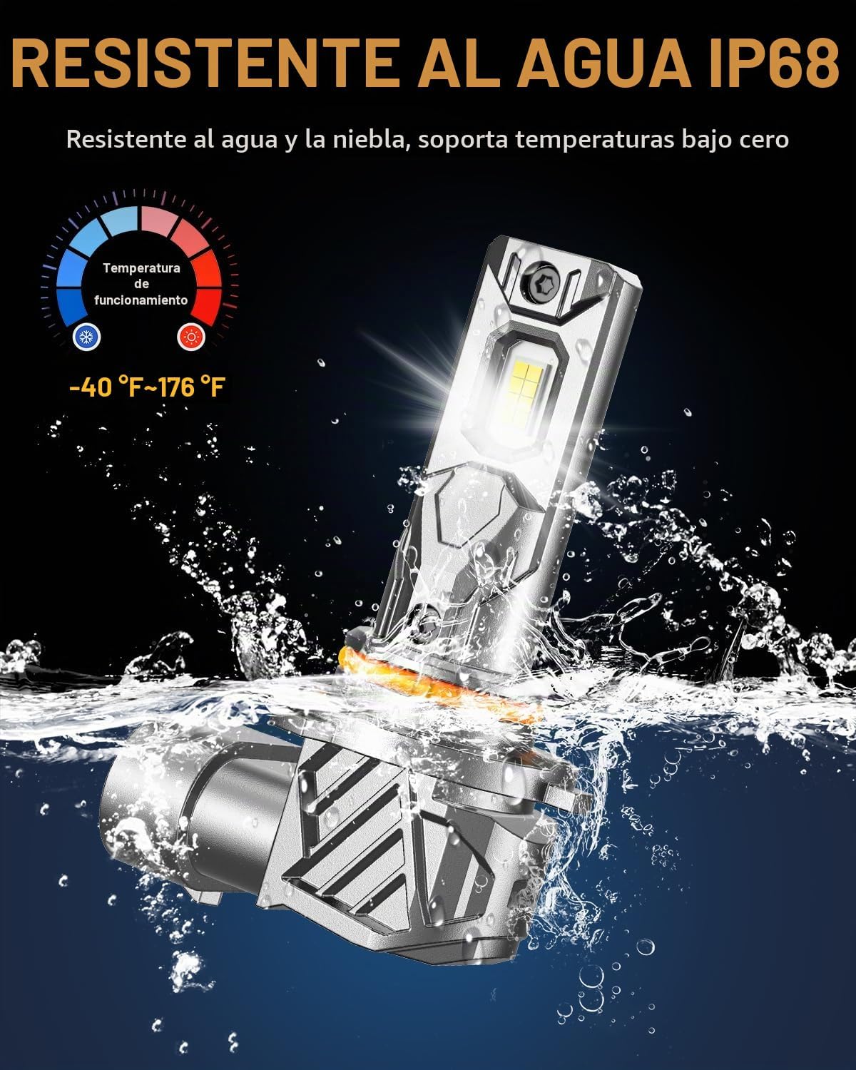 FORENNER Bombillas 9005\/HB3, 900% más brillantes, 6500K blanco frí...