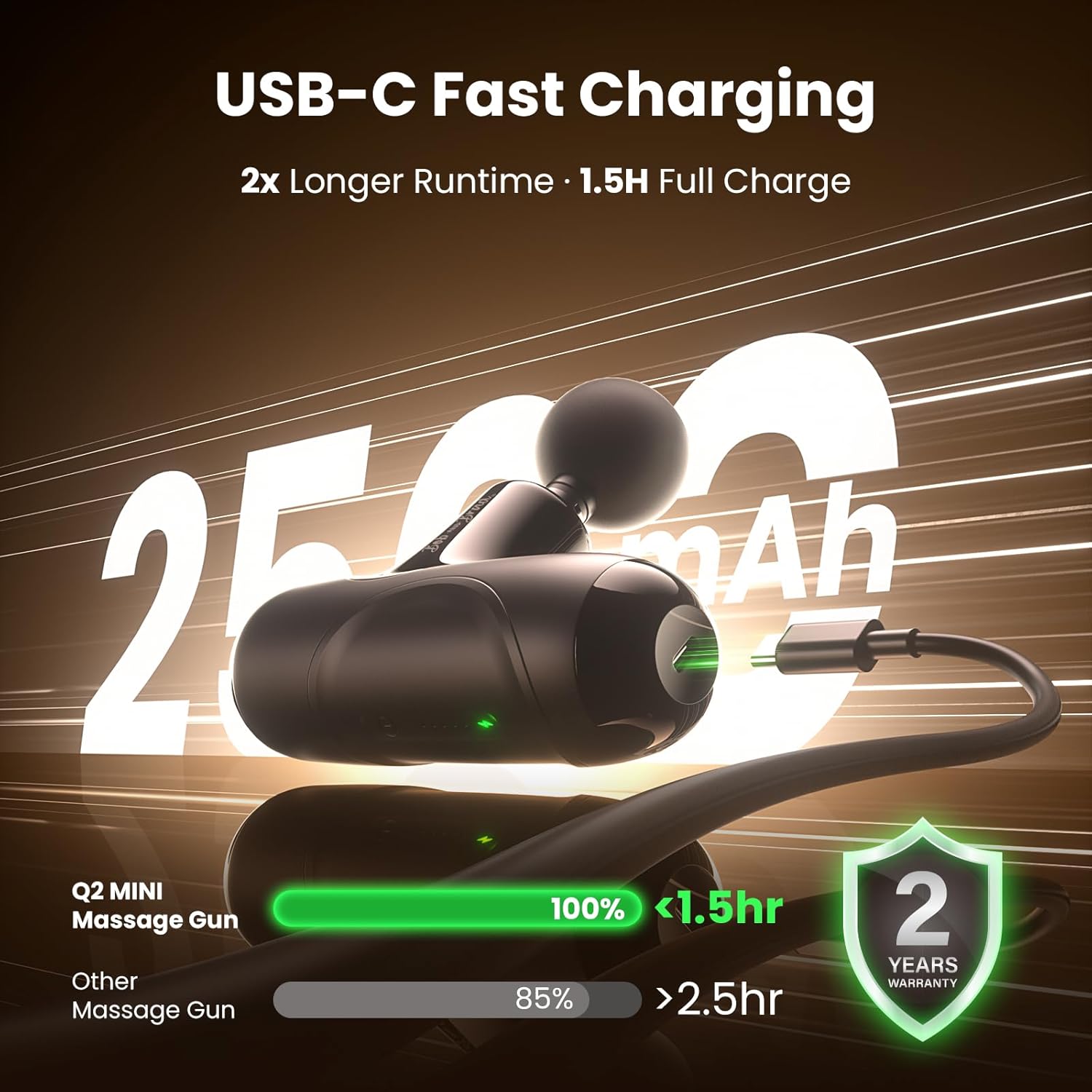 BOB AND BRAD Q2 Mini pistola de masaje, pistola masajeadora de teji...
