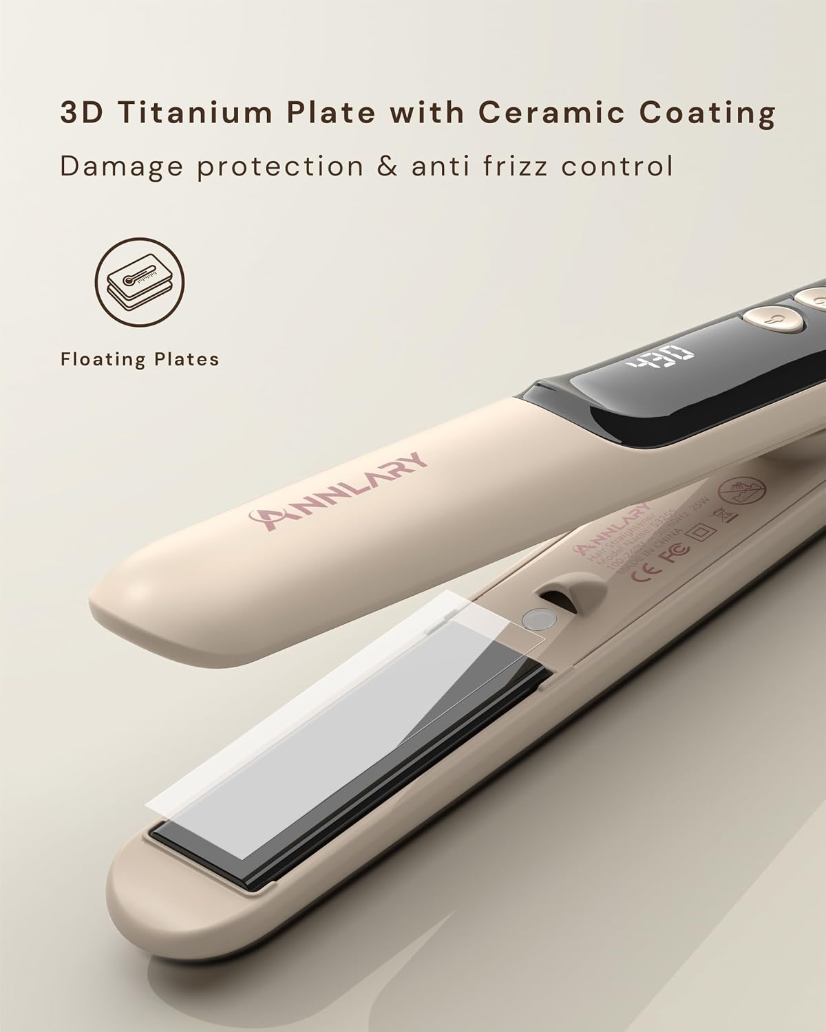 ANNLARY Mini plancha de pelo para viajes, plancha plana pequeña por...