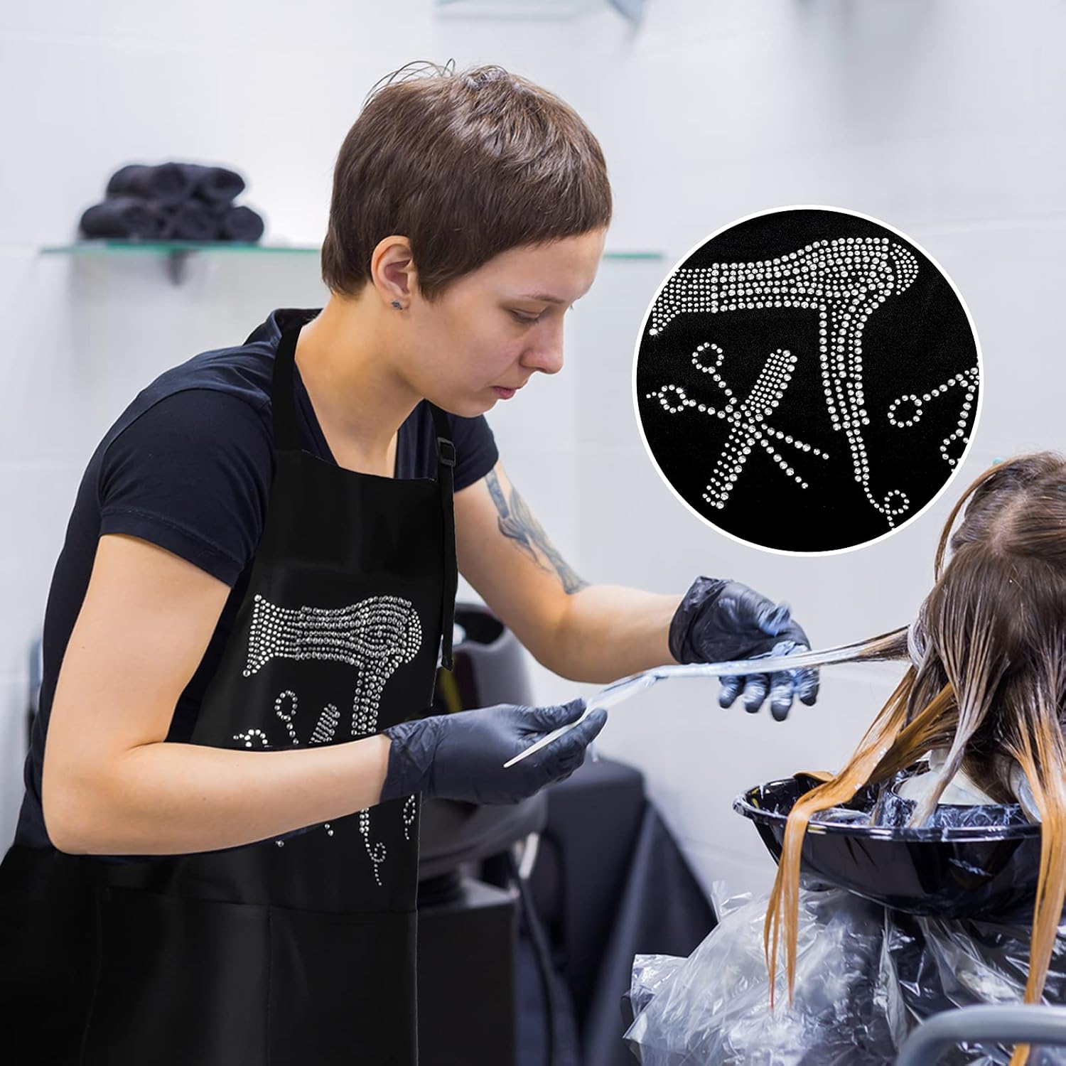 Coume 2 Piezas Delantal de Estilista de Cabello Delantal de Salón c...
