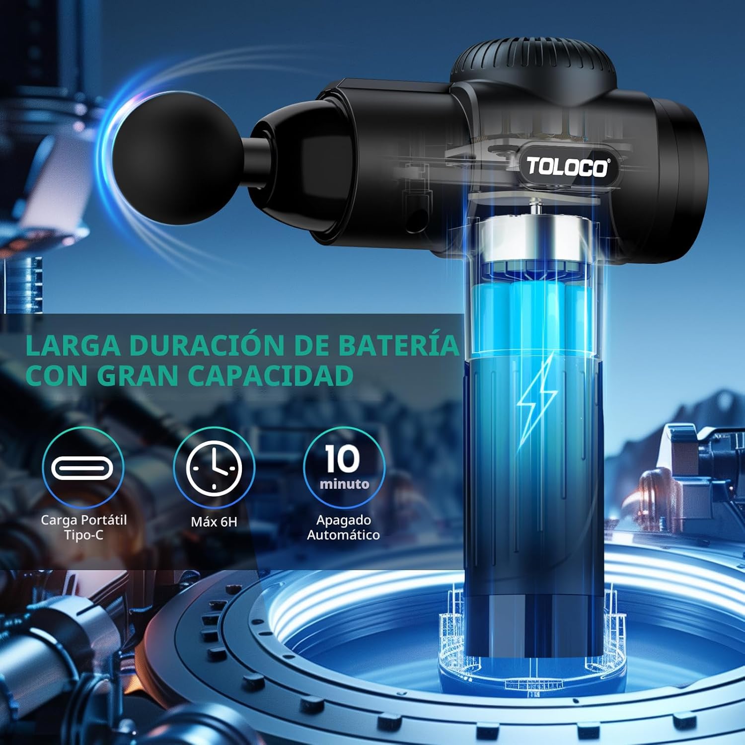 Pistola para masajes Toloco\u2013T11 Pro, de mano, para tejido musc...