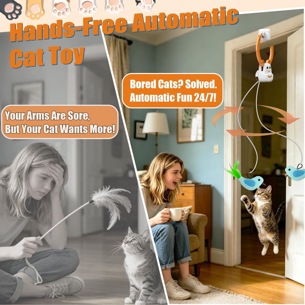 INKZOO Juguetes interactivos para gatos de interior, juguete automá...