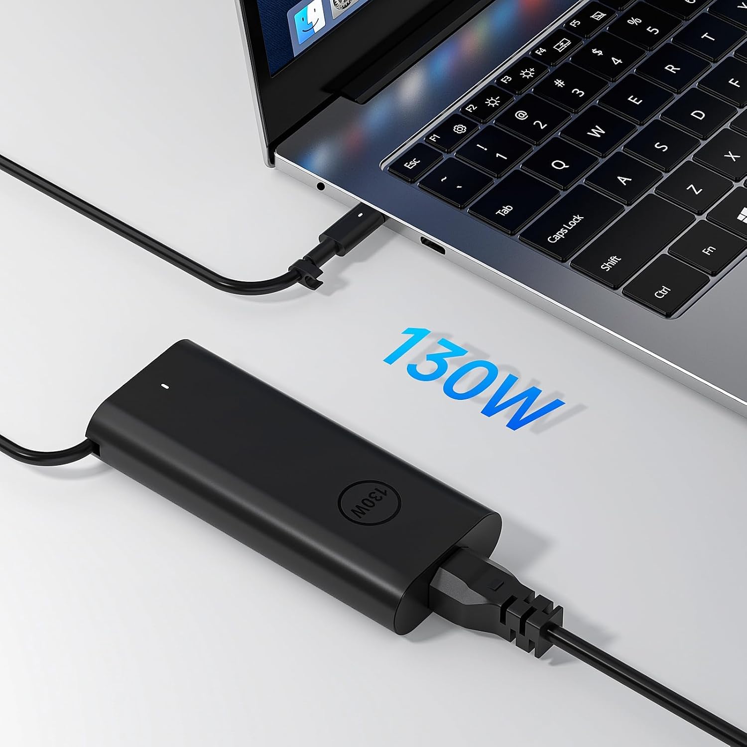 Yuncaiiz Adaptador de CA 130 W USB C Cargador para portátil Dell -...