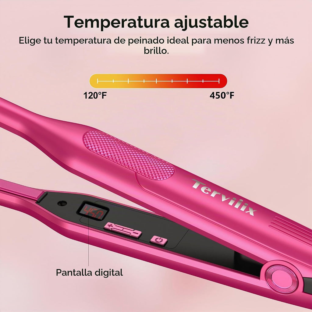 Terviiix Mini plancha plana y alisador de pelo para cabello corto,...