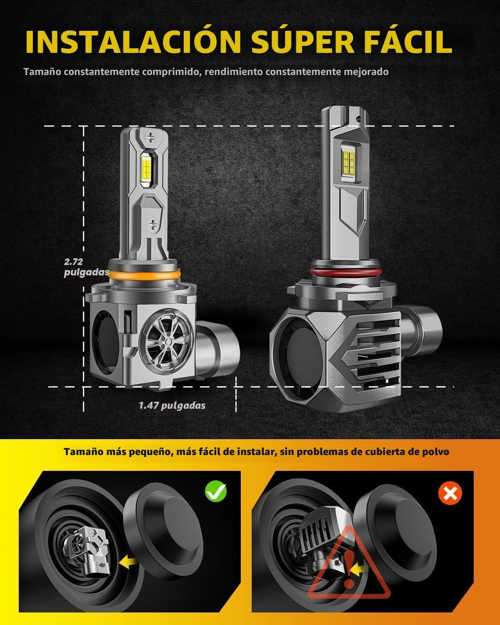Termitor Combo de bombillas LED 9005 9006, brillo de 140,000 lúmene...