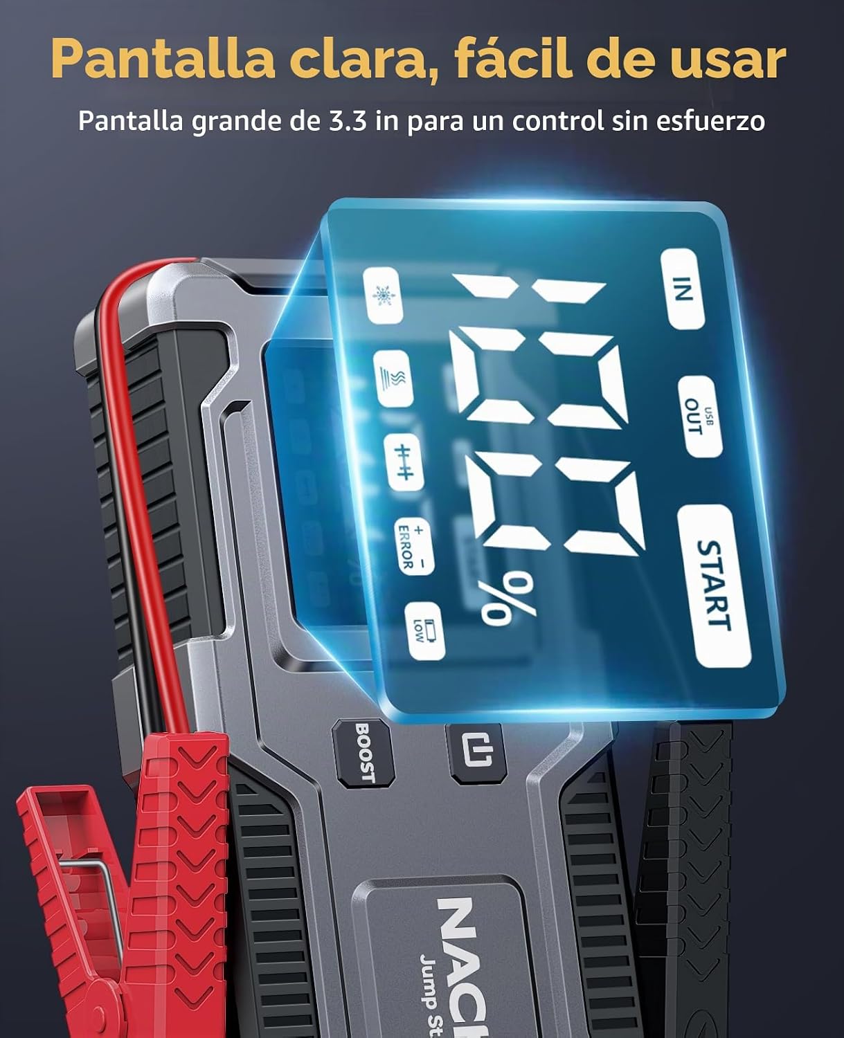 NACKEO Arrancador de Batería de Auto 6000A, Arrancador de Batería d...