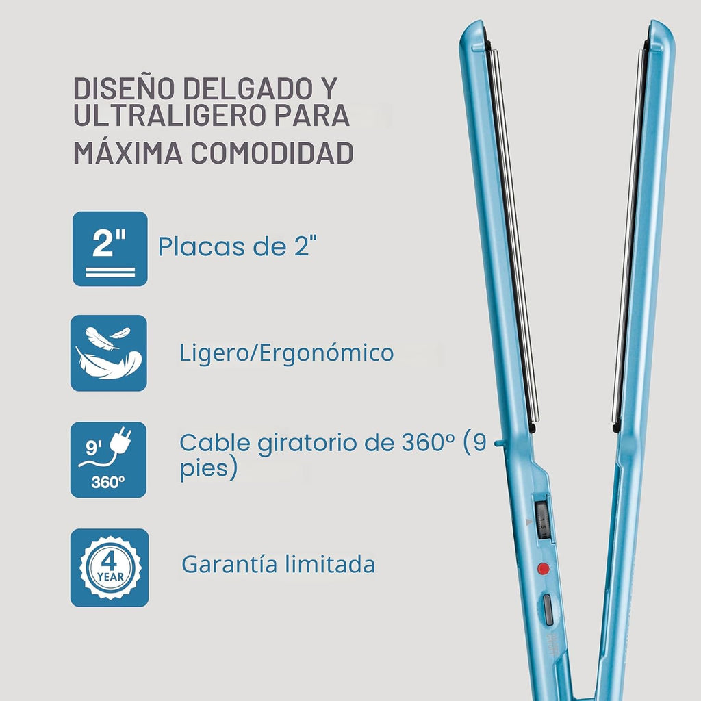 Plancha de pelo ultrafina BabylissPRO Nano Titanium, plancha plana...