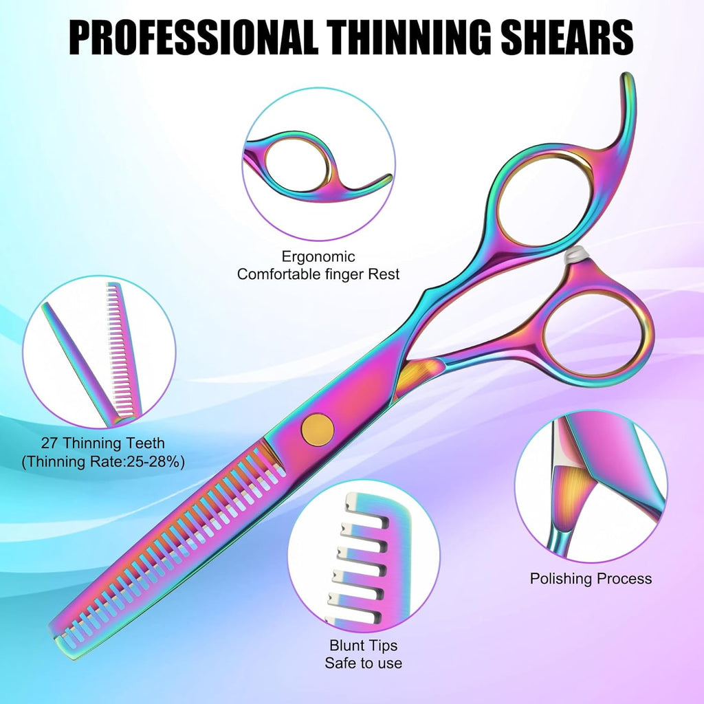 Juego de tijeras de corte de pelo, kit profesional de tijeras de co...
