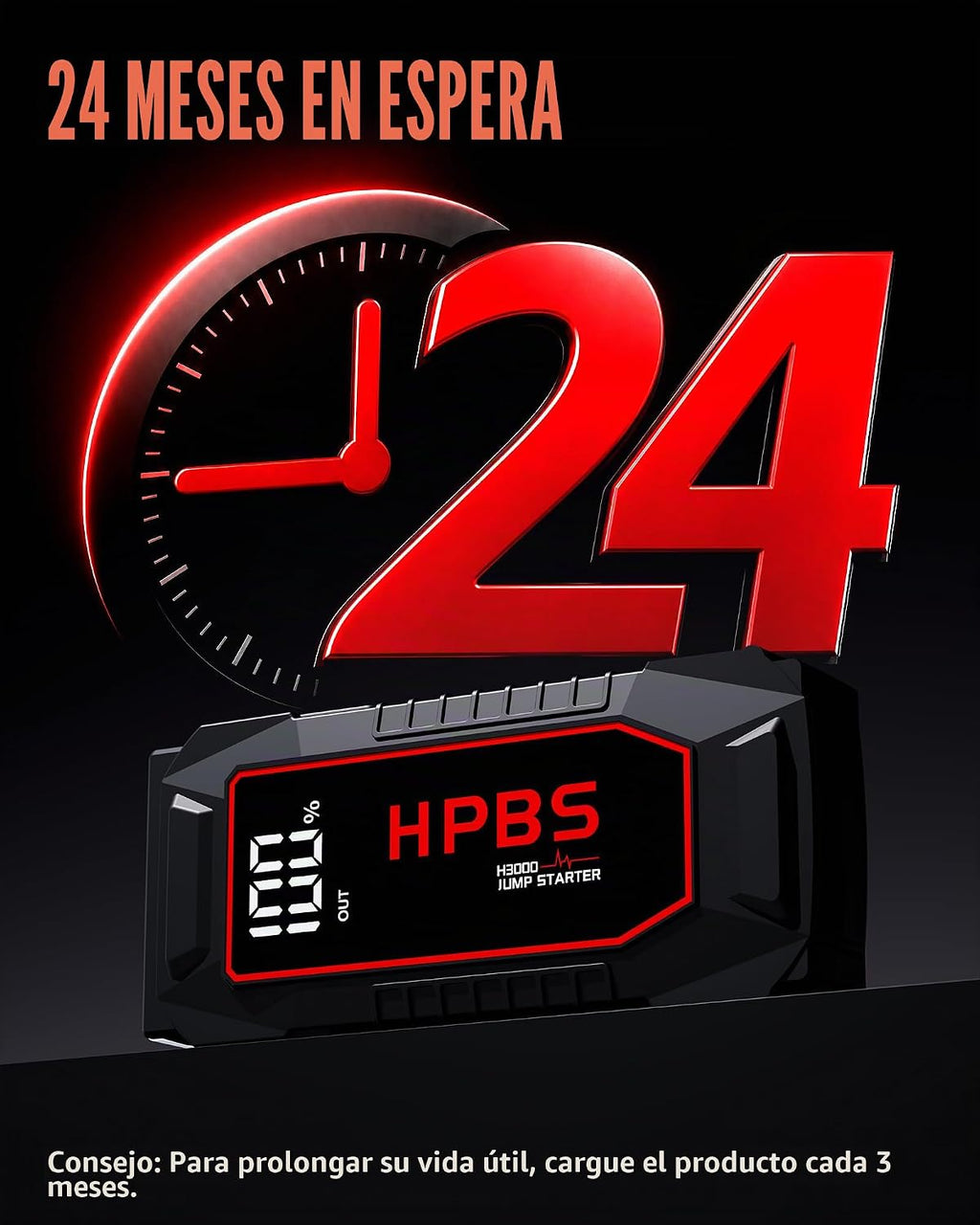 Arrancador de batería de automóvil, batería de arranque de pico de...