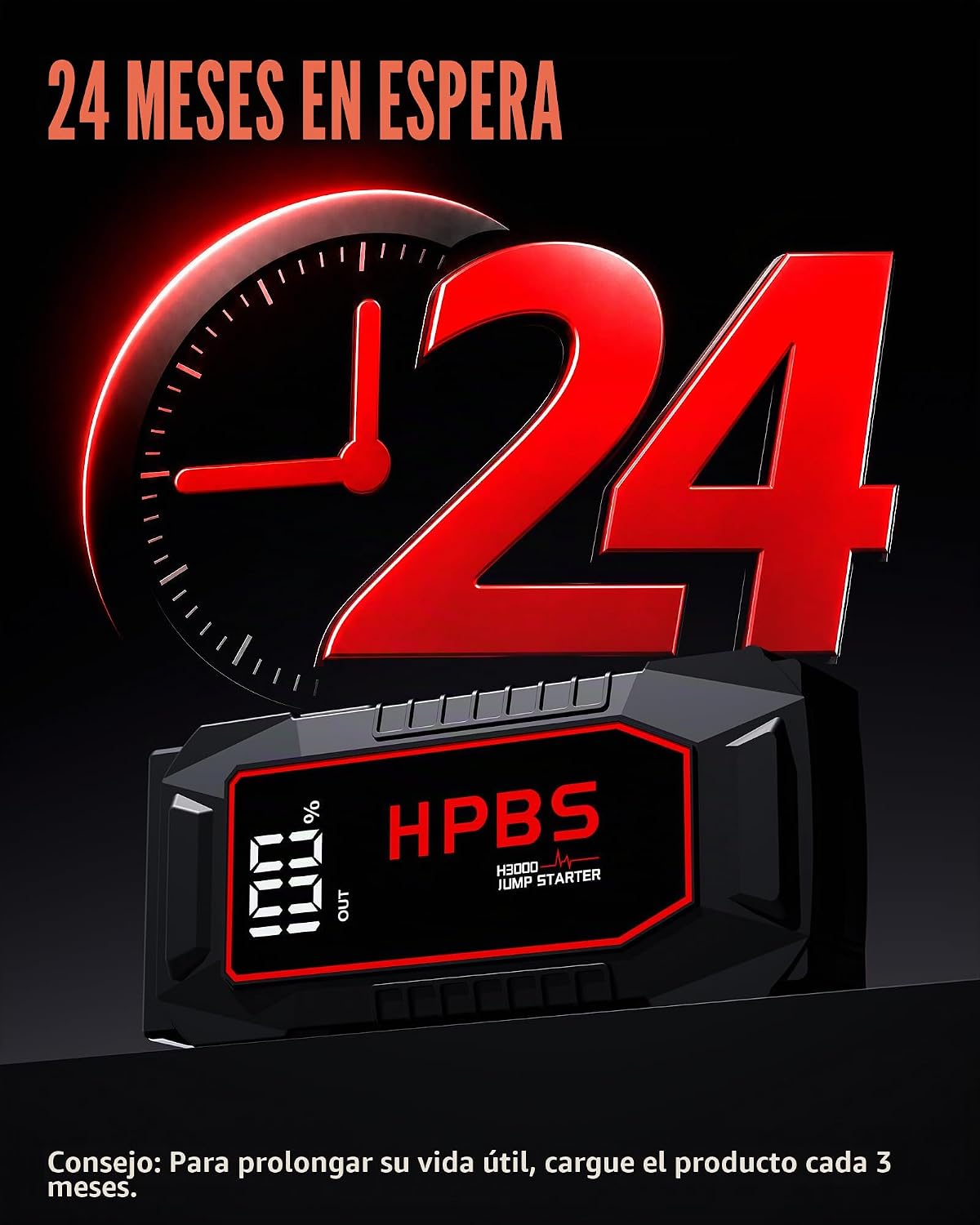 Arrancador de batería de automóvil, batería de arranque de pico de...