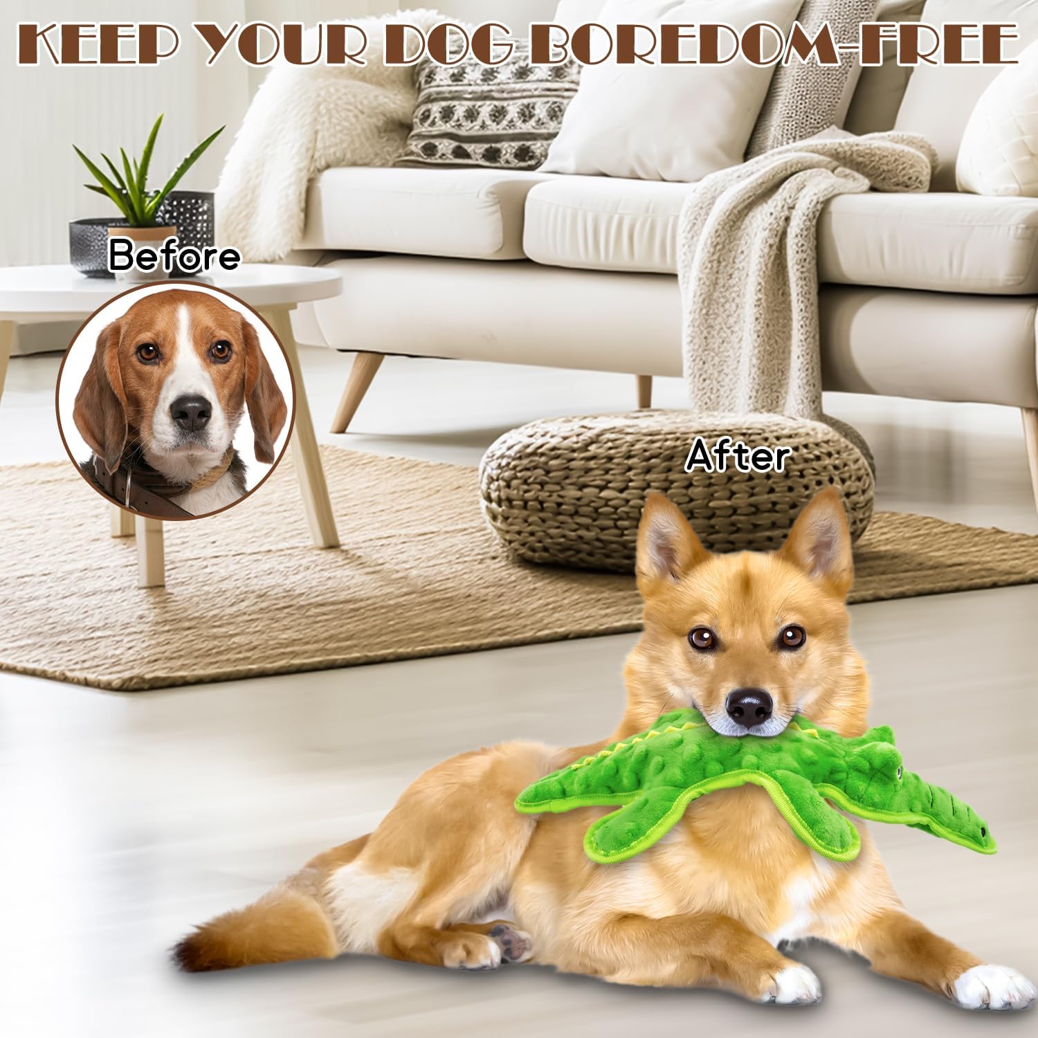 MAOOOOB Juguetes para perros con sonido sin relleno - Juguetes mast...