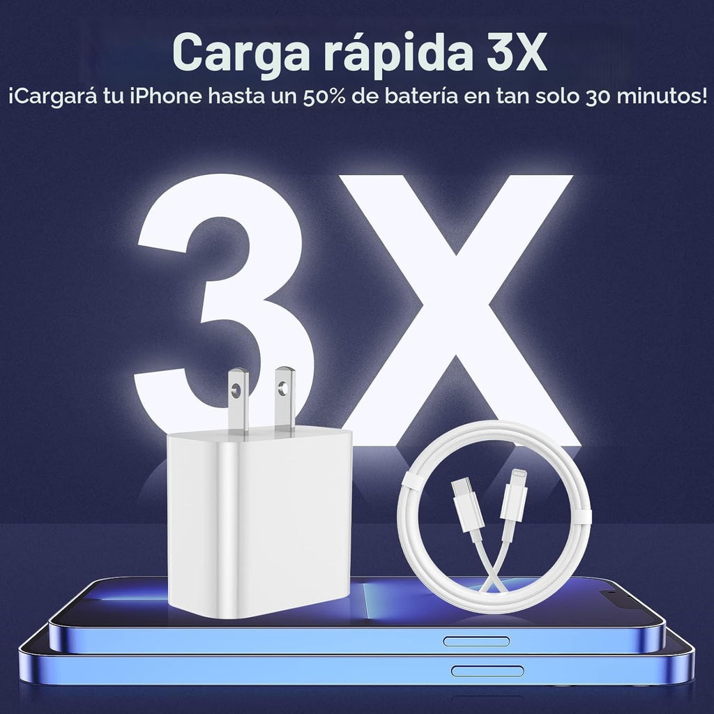 Cargador de iPhone de carga rápida, paquete de 2 bloques de carga d...