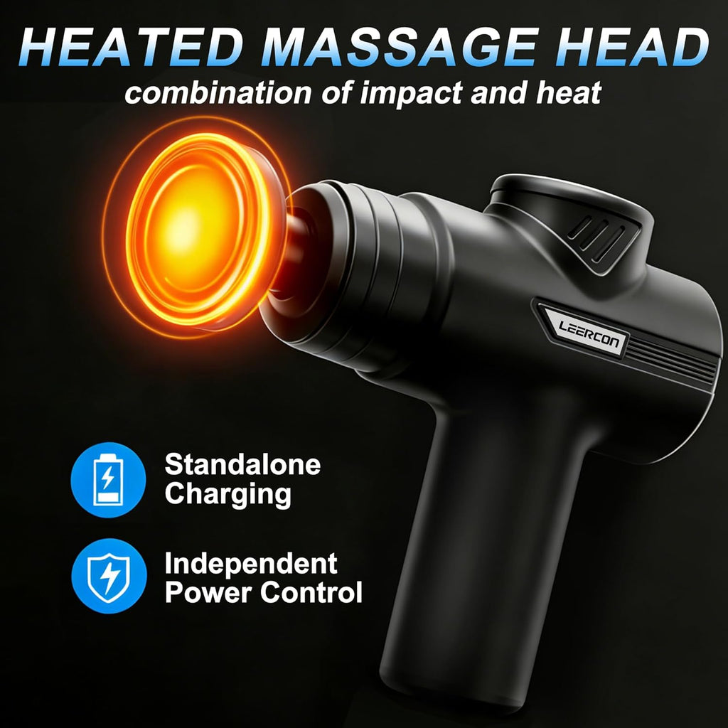 LEERCON Pistola de masaje con tejido profundo de calor para aliviar...