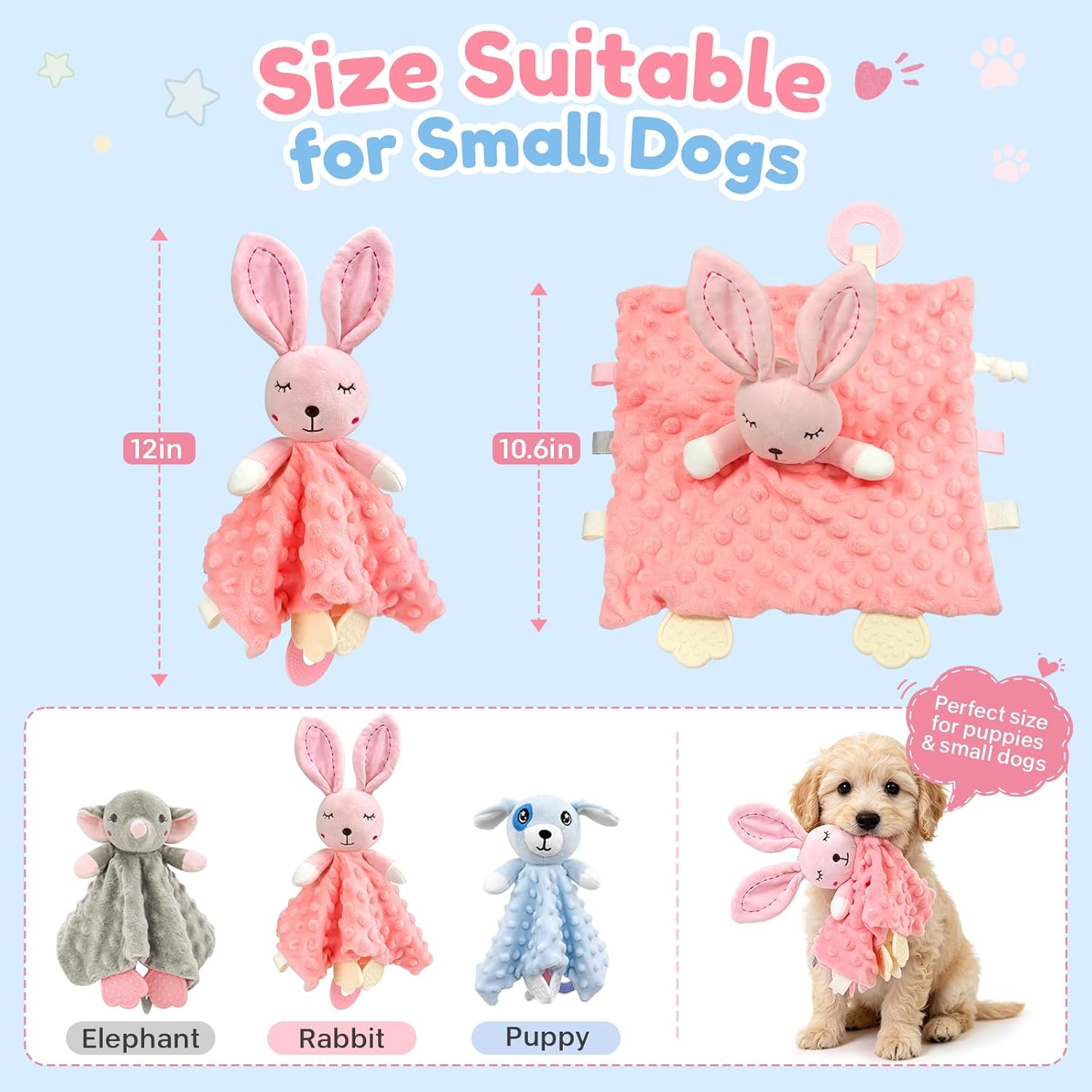 BluPup Juguetes para perros pequeños masticadores suaves – Paquete...