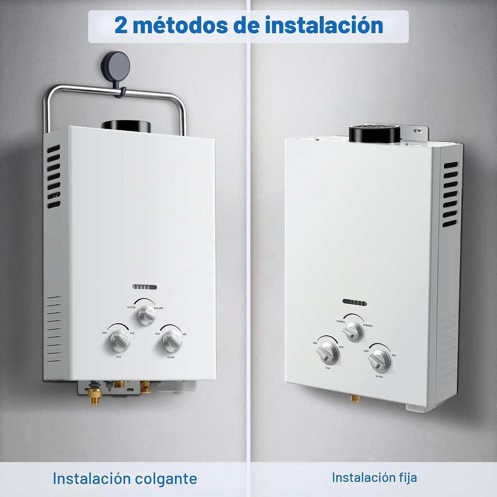 Calentador de agua sin tanque de propano para exteriores, calentado...