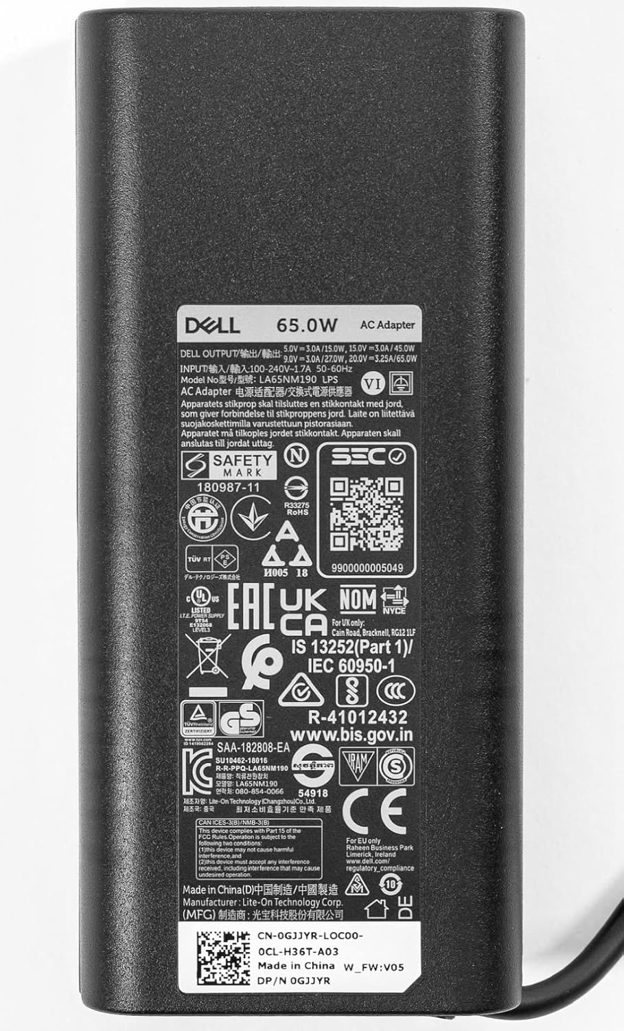 Cargador Dell de 65 W USB-C para portátil XPS y Latitude 5000 - Inc...