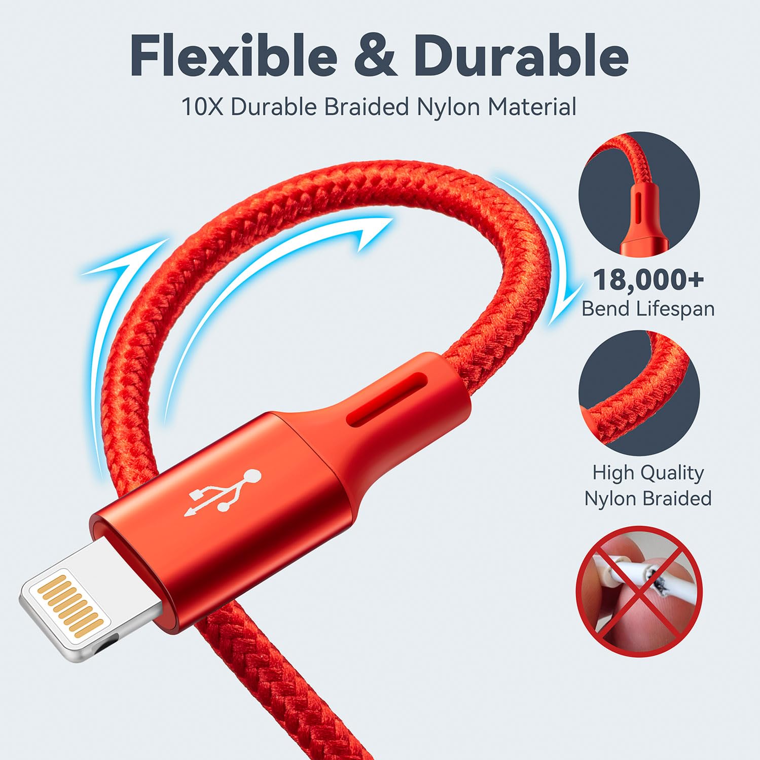 Cable de carga múltiple corto, 1 pie\/paquete de 2, cable de carga...