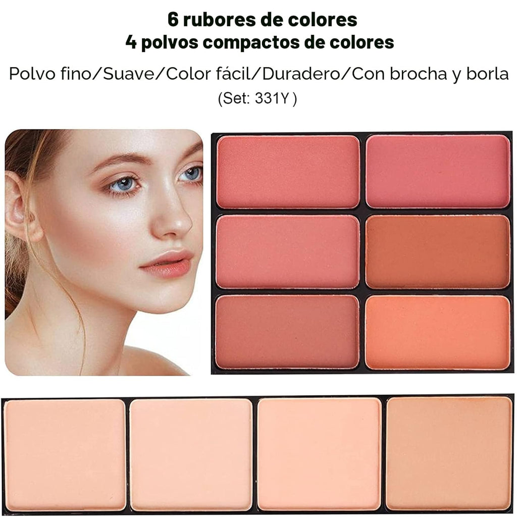 MISS ROSE M - Kit de maquillaje profesional de 58 colores para muje...