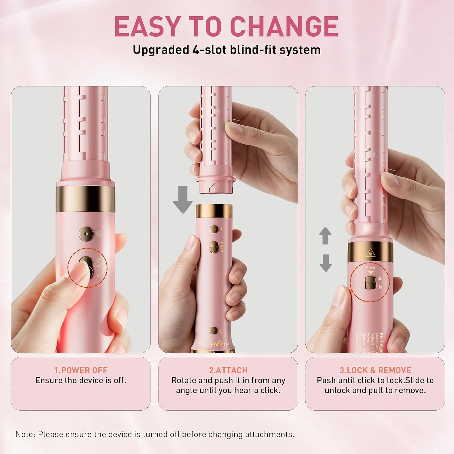 Mythsight Dual Voltage StyleVibe 8-en-1 Secadora de pelo y cepillo...