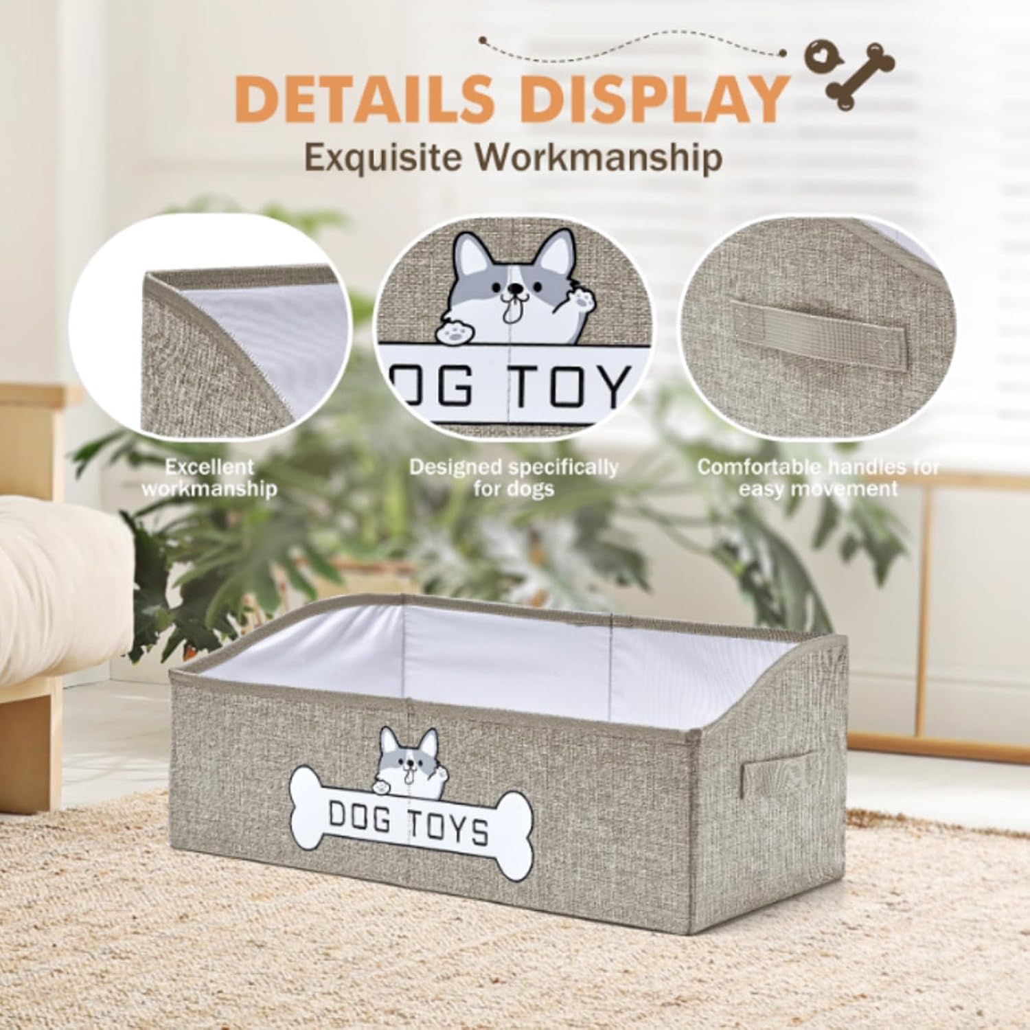 Mutiearo Cesta de juguetes para perros, especialmente diseñada para...