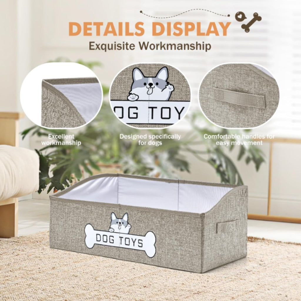 Mutiearo Cesta de juguetes para perros, caja de juguetes plegable p...