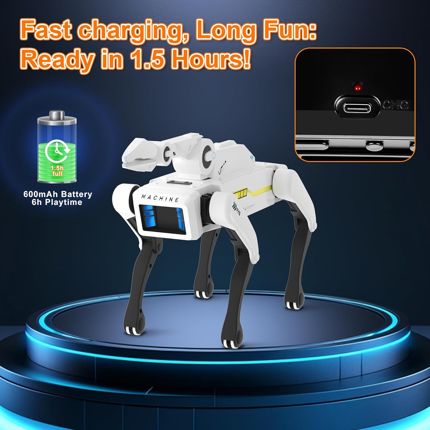 Dingdongwu - Perro robot con garra - Mascota STEM interactiva con c...