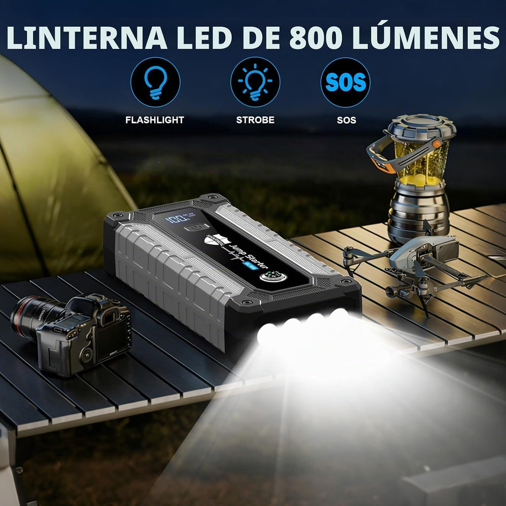 Arrancador de coche 6000A, arrancador portátil de batería de 12 V p...