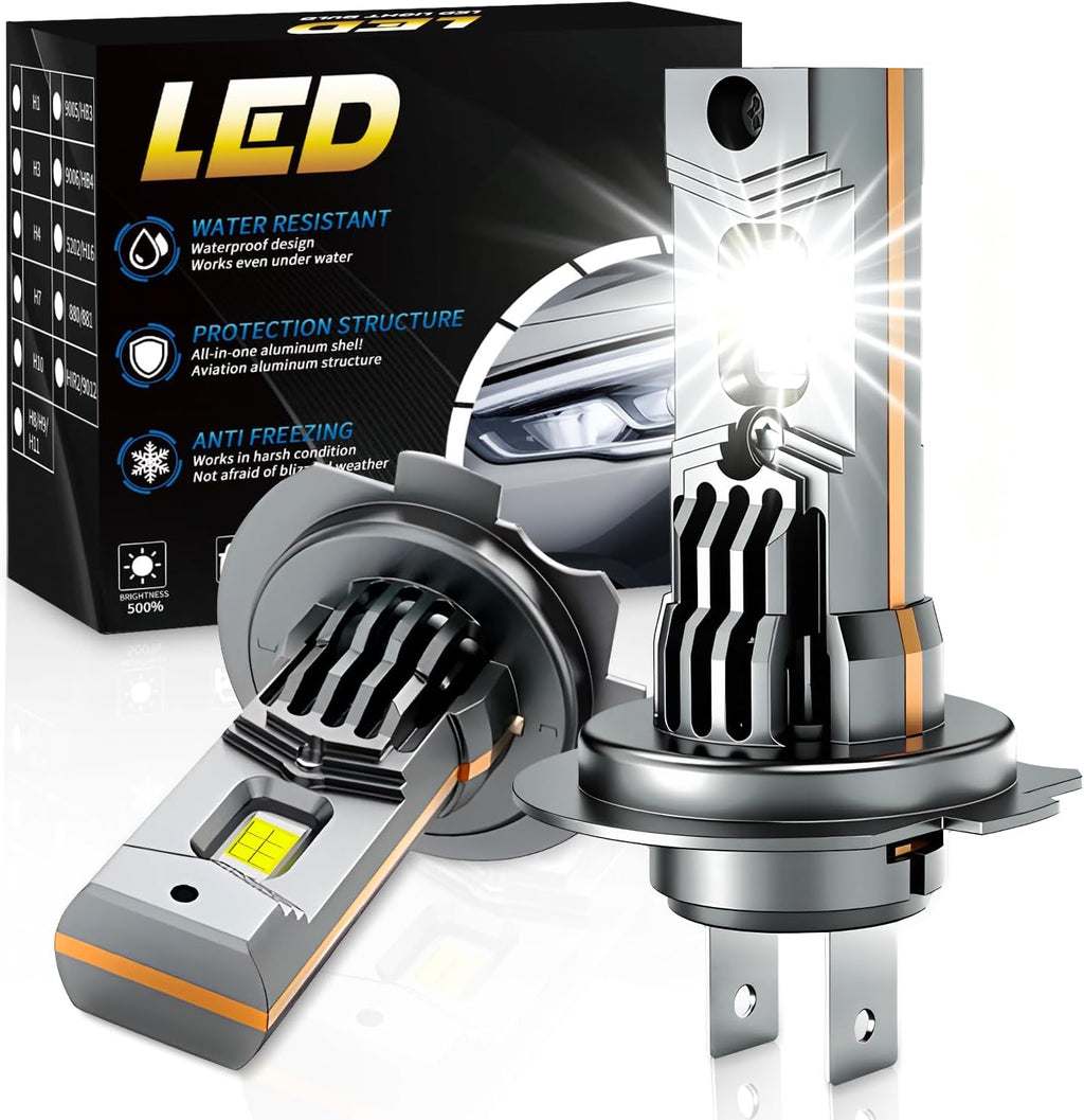 Bombilla LED H7, 90000 lm, 1400% de brillo, no requiere adaptador a...