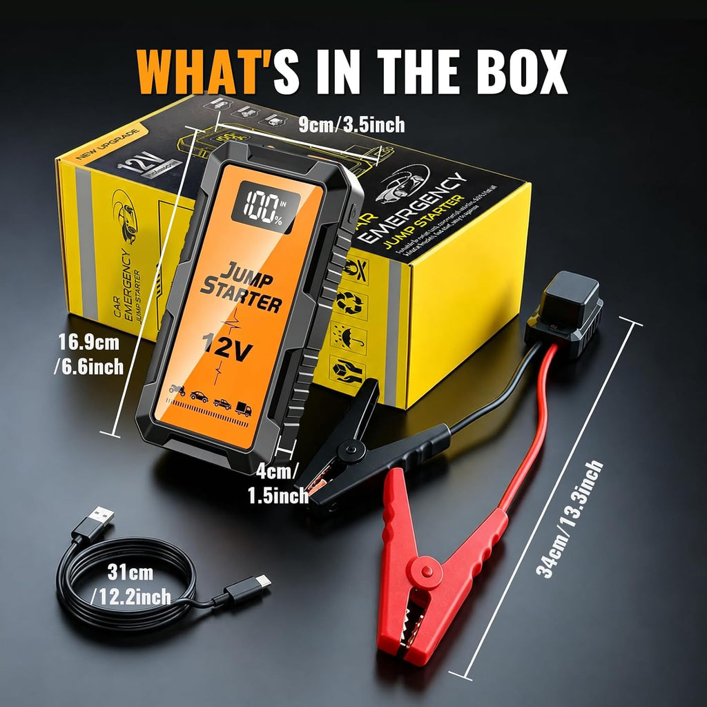 Jump Starter 3000A - Arrancador de batería portátil para todo tipo...