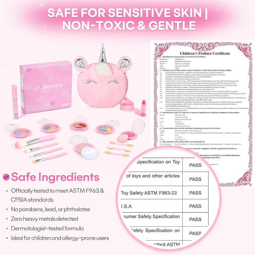 Kit de maquillaje real para niñas de 3 a 10 años: juego de juguetes...