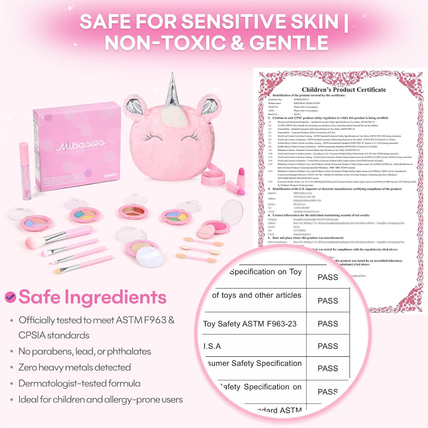 Kit de maquillaje real para niñas de 3 a 10 años: juego de juguetes...