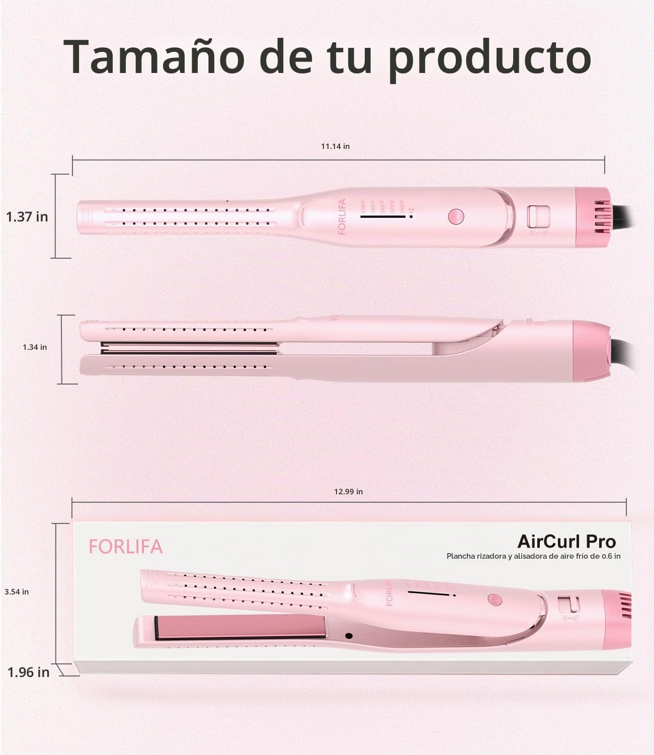 FORLIFA - Plancha rizadora para cabello corto, rizador de pelo 2 en...