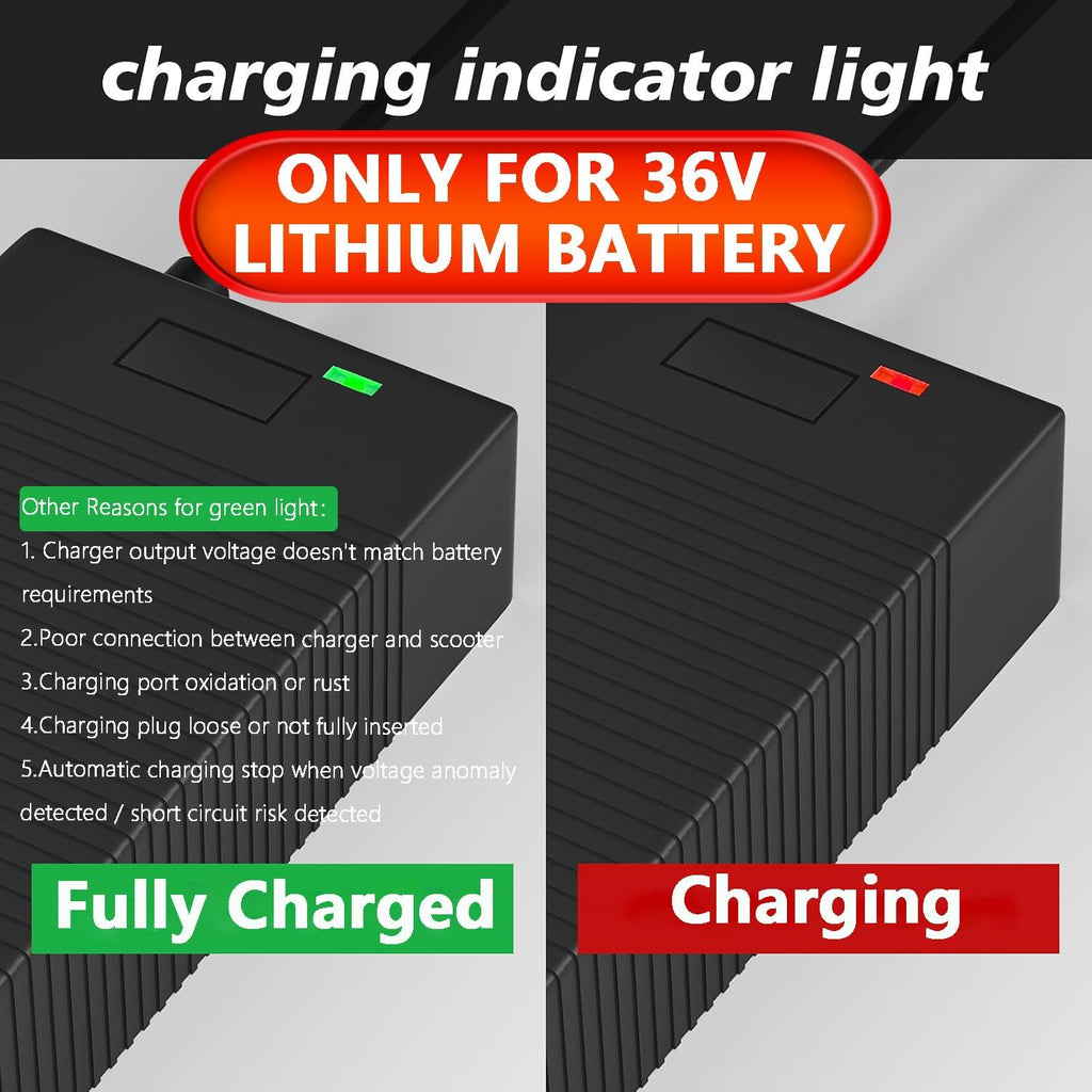 Cargador de batería de litio de 36V, cargador de 42V 2A para patine...