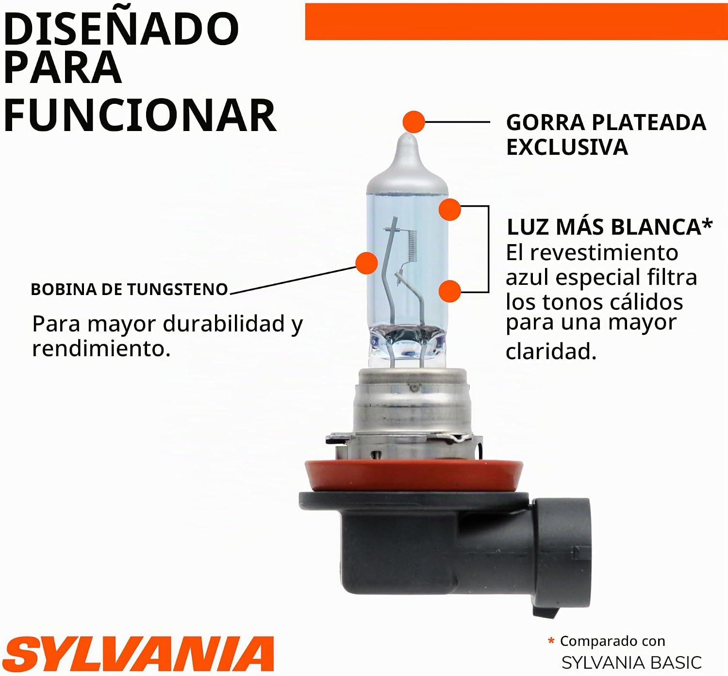 Foco halógeno faro de alto rendimiento Sylvania 9003 (también encaj...