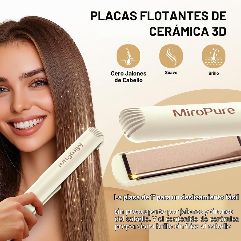 MiroPure Plancha de 1 pulgada, Alisador de pelo con calentamiento r...