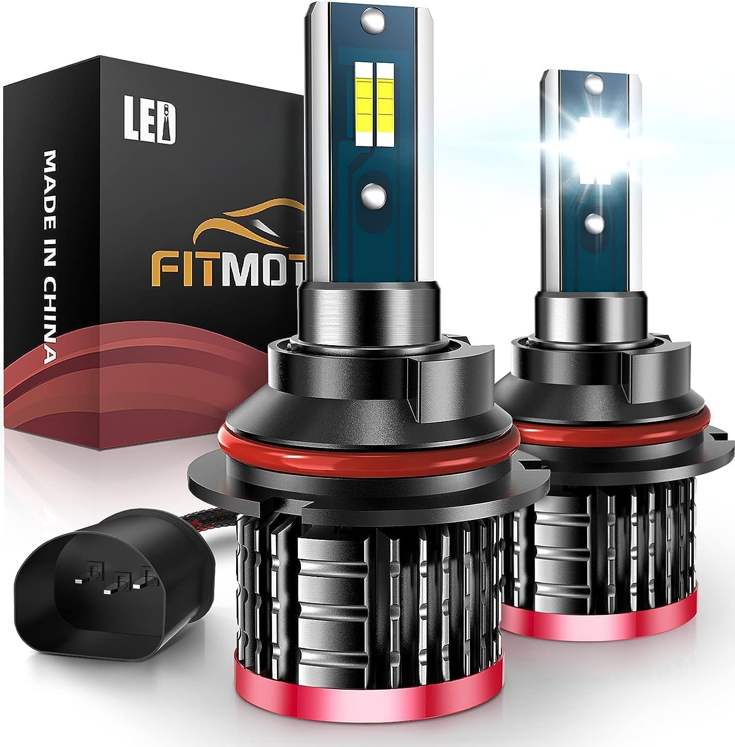 FITMOTORS Bombillas 9007\/HB5, 80 W, 16000 lúmenes brillantes, luz...