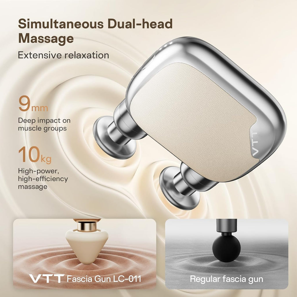 VTT Dual-Head Mini Massage Gun, Pocket-Sized Deep Tissue Massager,...