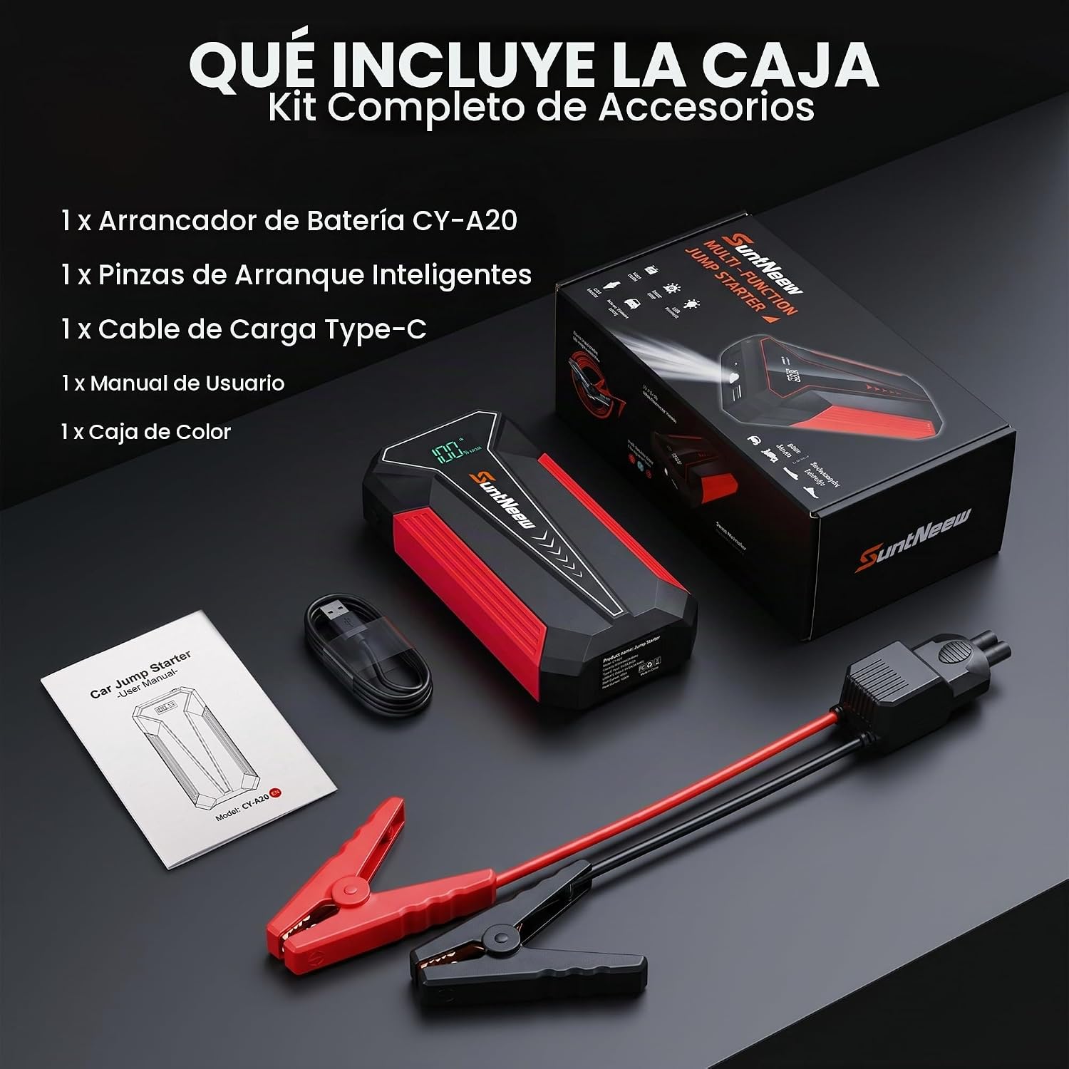 Jump Starter Power Bank de 8000 mAh (hasta 6.5 L de gasolina\/5.0 L...