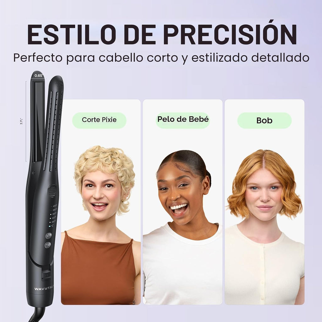 Wavytalk Plancha plana tipo lápiz de 1,65 pulgadas, lápiz rizador d...