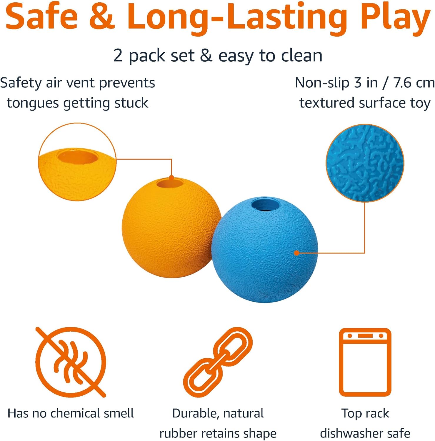 Amazon Basics Juguetes para Perros, Pelotas de Goma Interactivas pa...