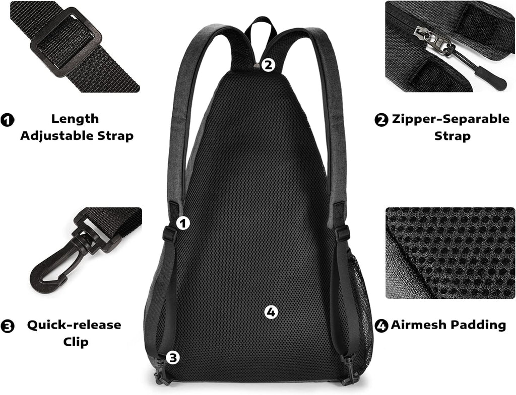 A11N SPORTS Bolsa de Pickleball, Bandolera Reversible con Correa Cr...
