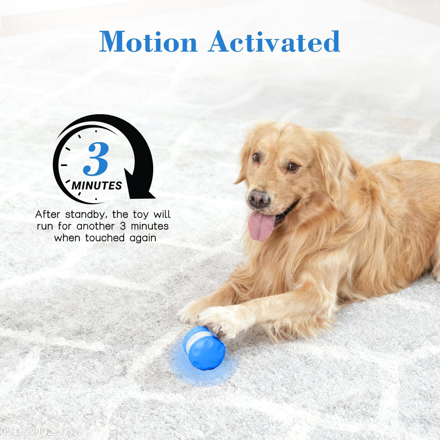 QGI Pelota interactiva para perros, camino aleatorio eléctrico auto...