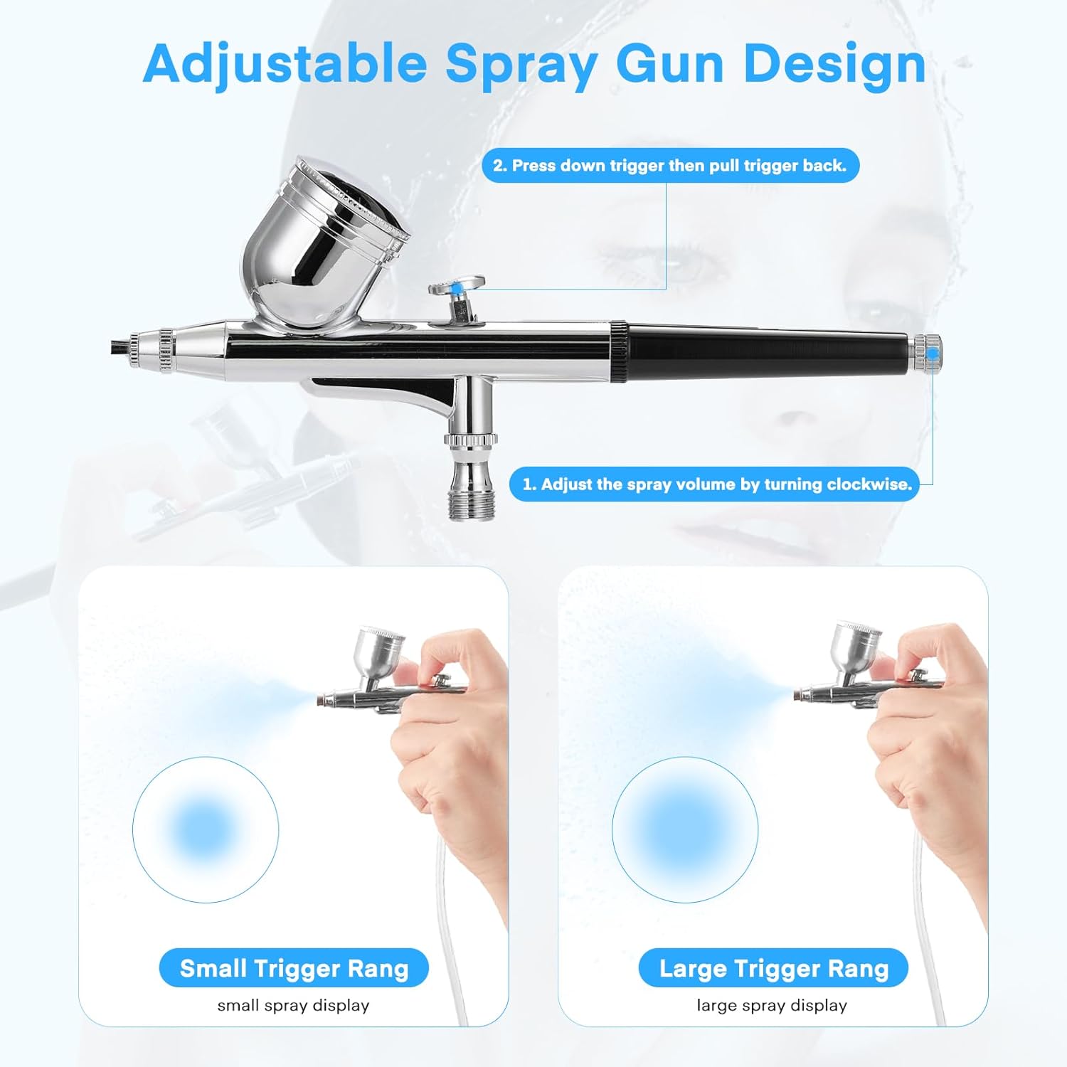 Yofuly 3 en 1 máquina de micro-der-mabrasion con pistola pulverizadora