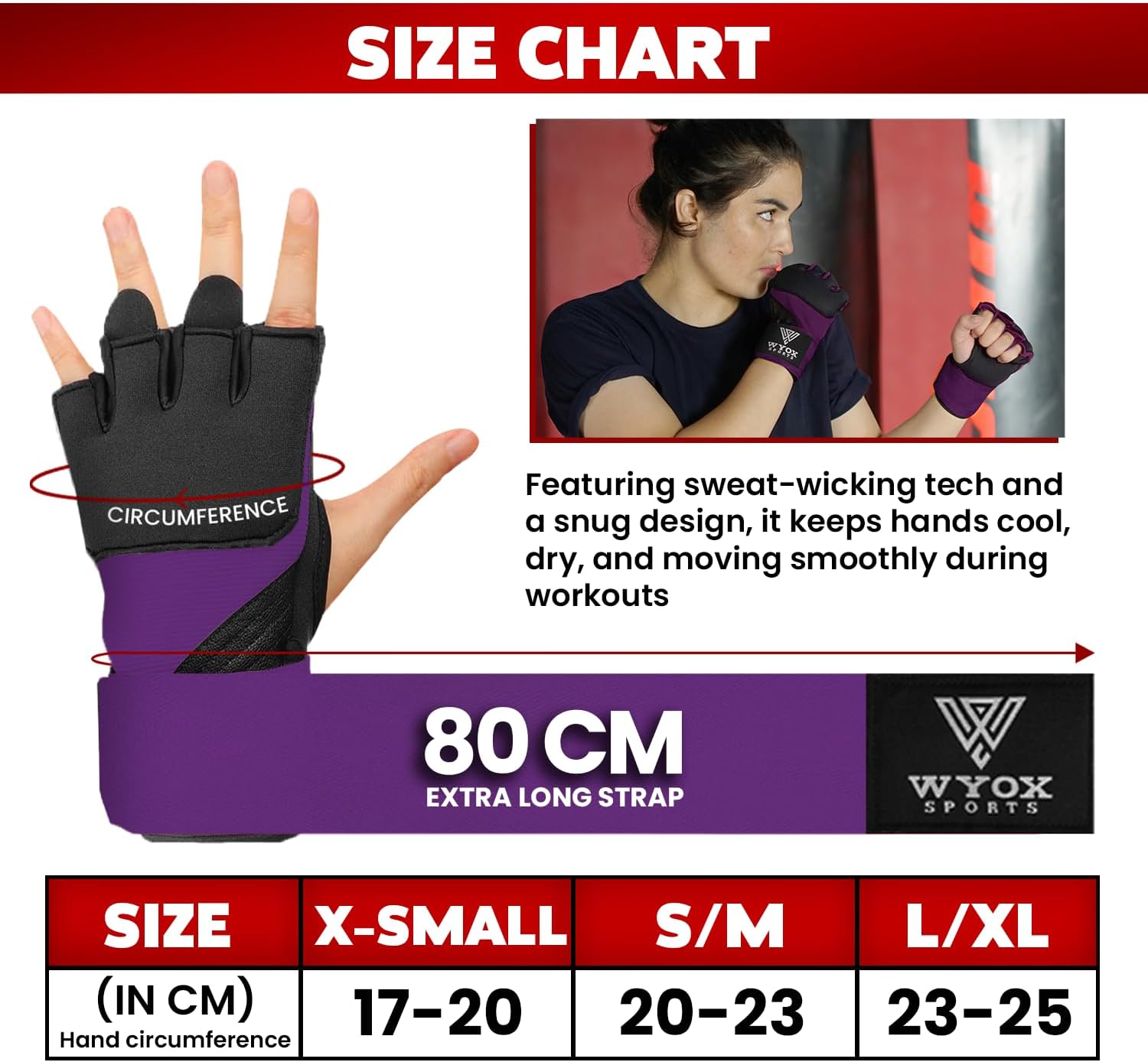 WYOX Guantes interiores de boxeo de gel para hombres y mujeres, cor...