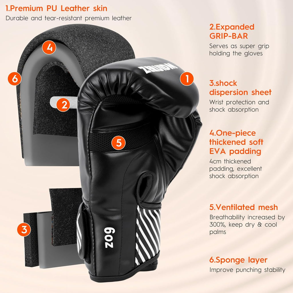 Guantes de boxeo para niños de 6 oz, guantes de entrenamiento juven...