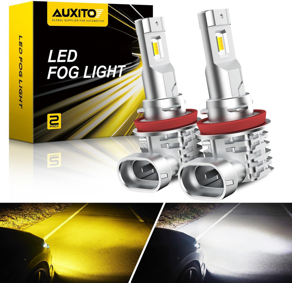 AUXITO H11 H8 H16 Focos LED antiniebla reversibles, 6500K blanco\/3...