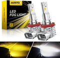 AUXITO H11 H8 H16 Focos LED antiniebla reversibles, 6500K blanco\/3...